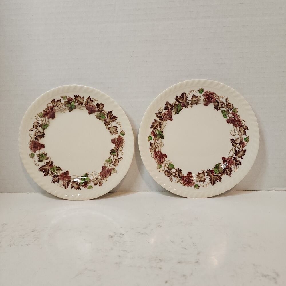 Vtg Johnson Bros. Empire Grape 6" Bread And Butter Plate Ceramic England Qty2